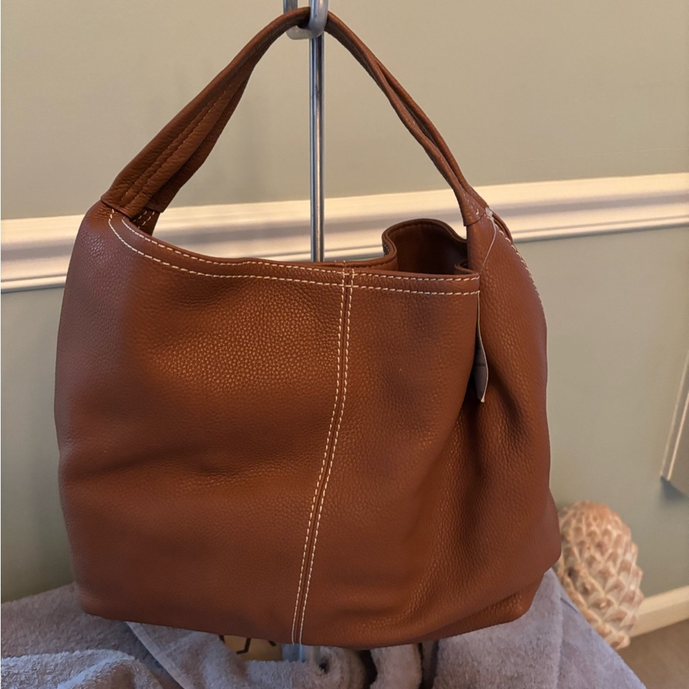 Everyday Chestnut Leather Shoulder Bag - Women Bags
